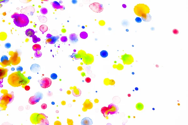 Akwarela Kolorowe Farby Kapie Splatters Miejsca Dla Tła — Zdjęcie stockowe