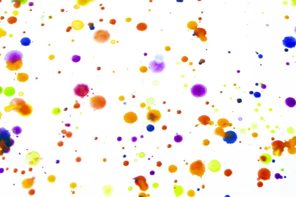 Watercolour Coloured Paint Drips Splatters and spots for Background