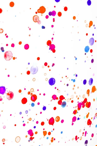 Waterverf Gekleurde Paint Drip Splatters Spots Voor Achtergrond — Stockfoto