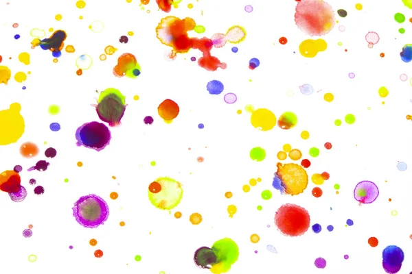 Watercolour Coloured Paint Drips Splatters and spots for Background