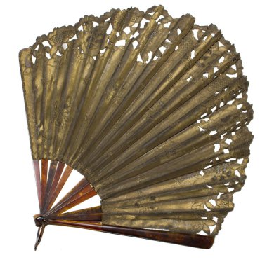 Beyaz arka plan üzerinde kıta el Fan 