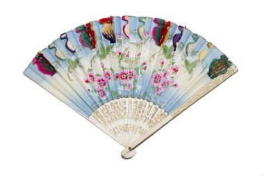 Beyaz arka plan üzerinde kıta el Fan 