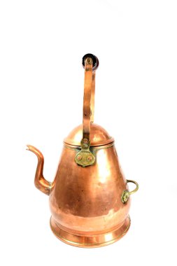 Beyaz Arkaplanda Antika Buhar Punk Stili Çaydanlık 