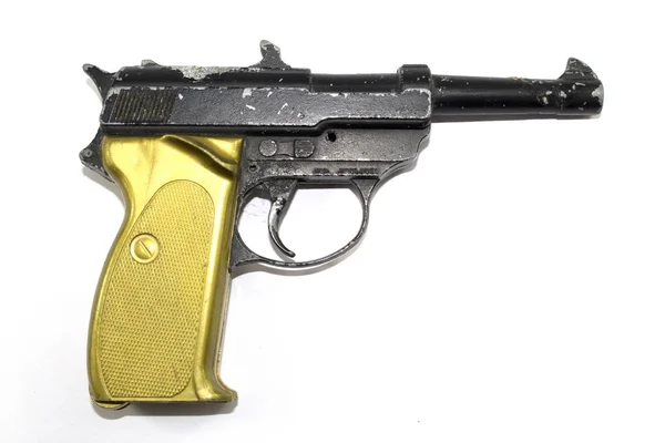 Starožitný Retro Gun Pistole Revolver Bílém Pozadí — Stock fotografie