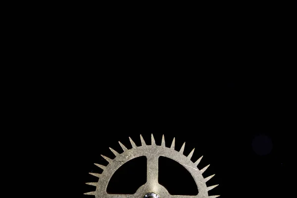 Vintage Watch Clock Cogs on Black Background