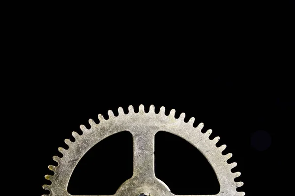 Vintage Watch Clock Cogs on Black Background