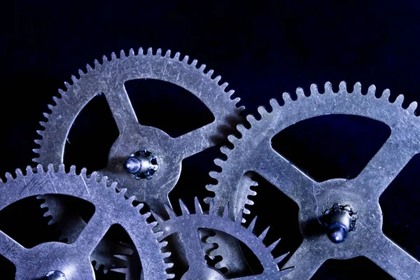 Vintage Watch Clock Cogs on Black Background