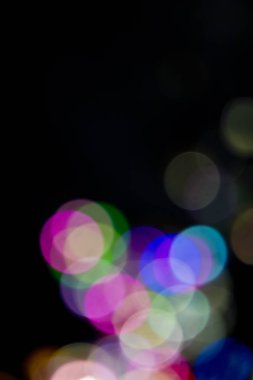 Glitter Bokeh konfeti siyah arka plan üzerine