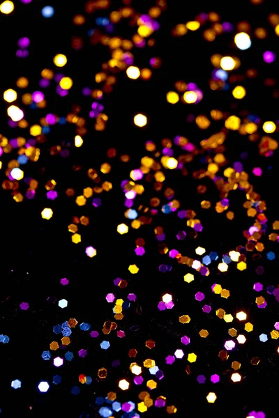 Glitter Bokeh Κομφετί Μαύρο Φόντο — Φωτογραφία Αρχείου