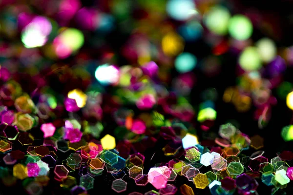 Glitter Bokeh Konfetti Svart Bakgrund — Stockfoto