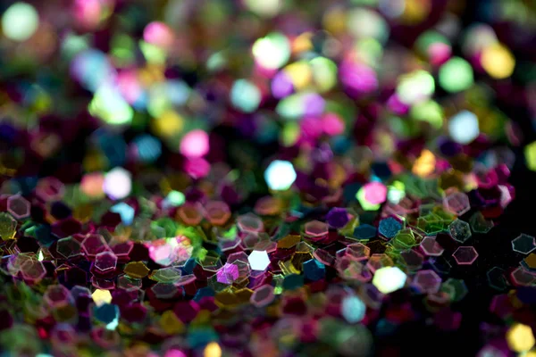 Glitter Bokeh Confetti Zwarte Achtergrond — Stockfoto