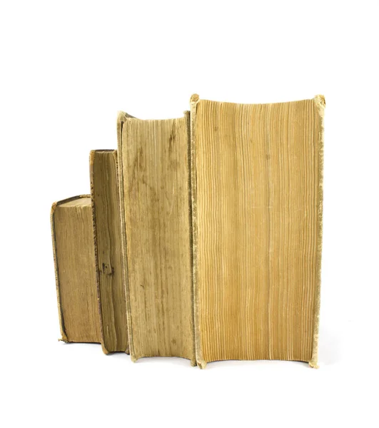 Старовинні Шкіряні Книги Білому Тлі — стокове фото