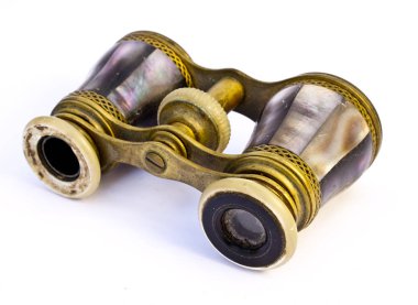 beyaz zemin üzerinde Vintage dürbün