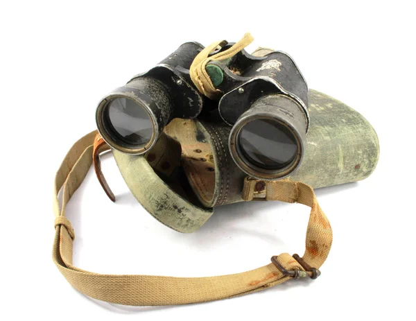 Vintage Binoculars White Background — Stock Photo, Image