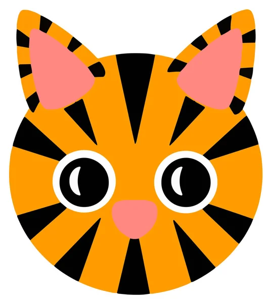 Niedlich einfach Cartoon Katze Tiger Vektor Illustration — Stockvektor