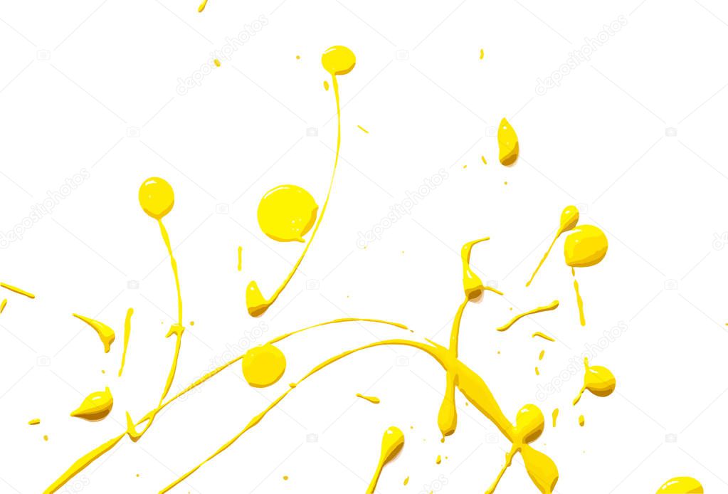 Yellow Vector Messy Paint Splatters