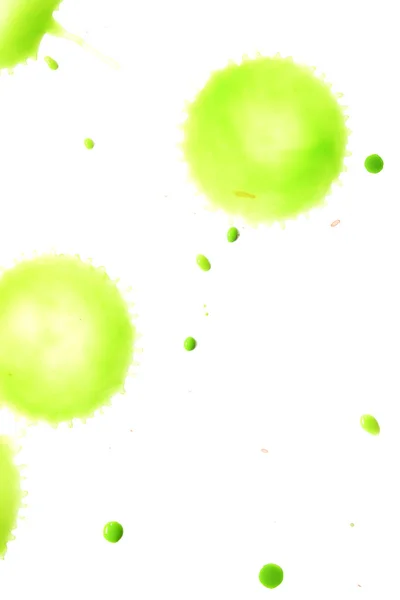 Tinta Aquarela Verde Laranja Sobre Fundo Branco — Fotografia de Stock