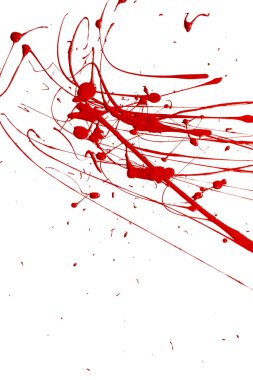 Beyaz zemin üzerine kırmızı dağınık boya