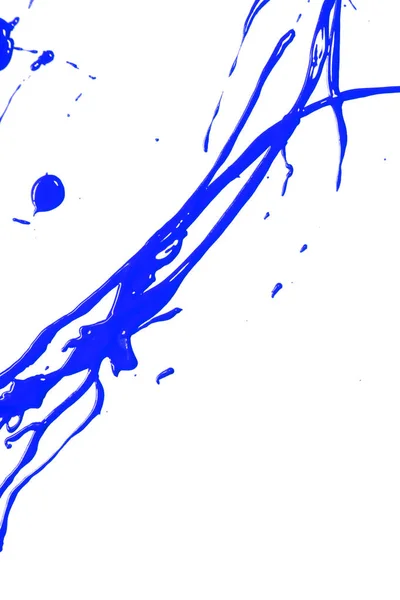 Синие Брызги Краски Белом Фоне — стоковое фото