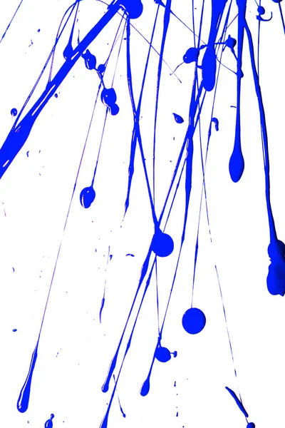 Blauwe Verf Splatters Witte Achtergrond — Stockfoto