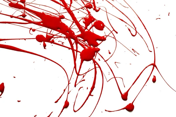 白い背景上に赤い乱雑なペンキ — ストック写真
