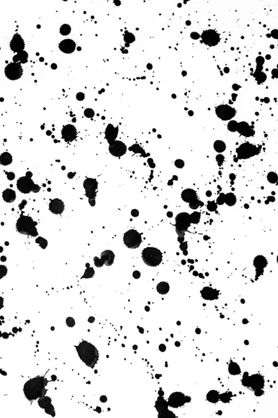 Czarny Biały Tusz Splatters Zalanie Tła — Zdjęcie stockowe
