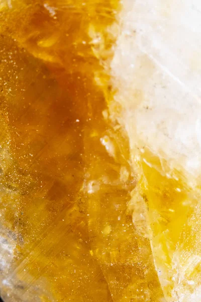 Bir Sitrin Kristal Kuvars Soyut Extreme Close — Stok fotoğraf
