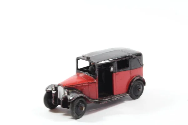 Vintage Brinquedo Carros Corrida Fundo Branco — Fotografia de Stock