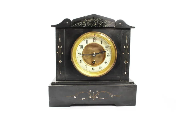 Vintage Timepiece Clock White Background Stock Image