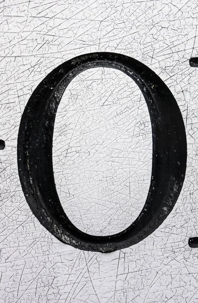遇险状态下的书写字体发现编号为O 0的字母 — 图库照片