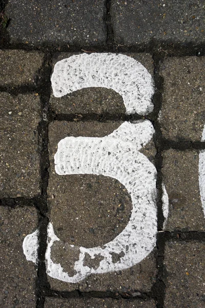 Written Wording Distressed State Typography Found Number Three — 스톡 사진