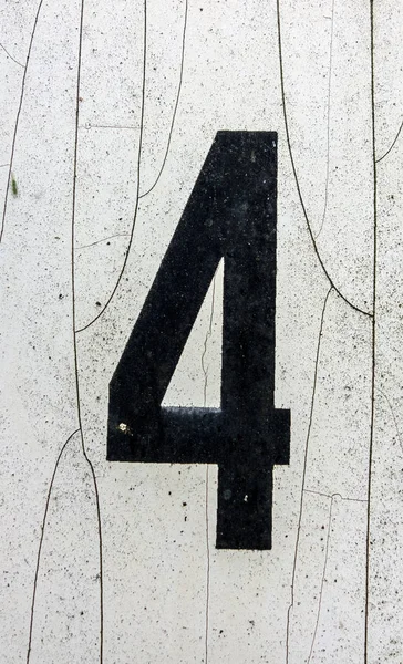 Written Wording Distressed State Typography Found Number Four — 스톡 사진