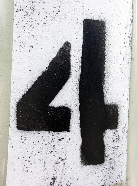 Written Wording Distressed State Typography Found Number Four — 스톡 사진