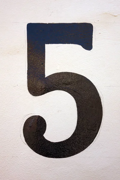 Written Wording Distressed State Typography Found Number Five — ストック写真