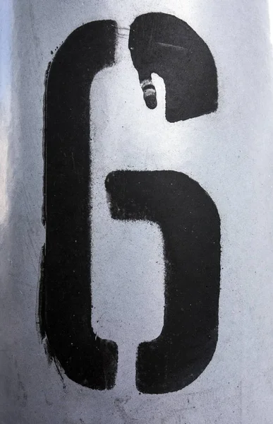 Libellé Écrit État Détresse Typographie Trouvé Numéro Six — Photo