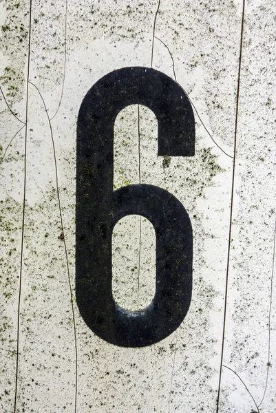 Written Wording Distressed State Typography Found Number Six — 스톡 사진