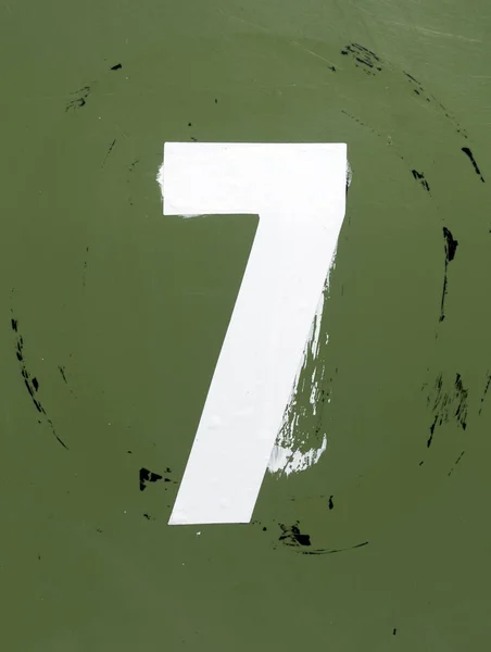 Written Wording Distressed State Typography Found Number Seven — 스톡 사진