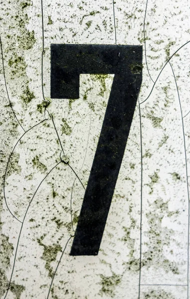 Written Wording Distressed State Typography Found Number Seven — 스톡 사진