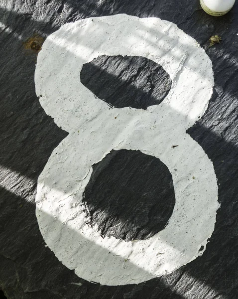 Written Wording Distressed State Typography Found Number Eight — 스톡 사진