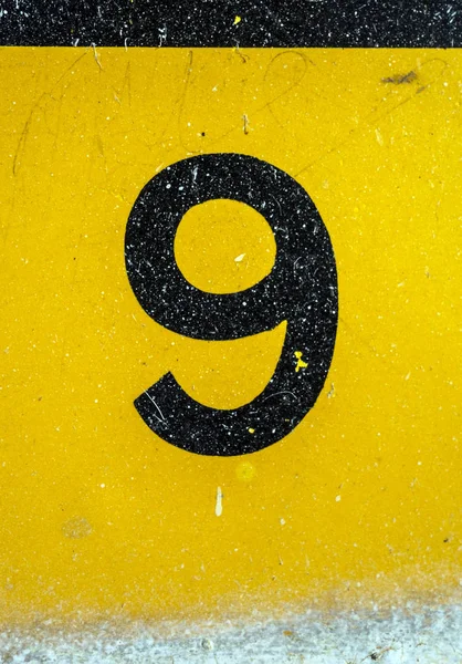 Written Wording Distressed State Typography Found Number Nine — 스톡 사진