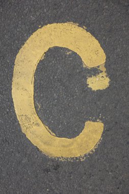 Sıkıntılı Durum Tipografisi ile Yazılan Sözcükler C Harfi Bulundu