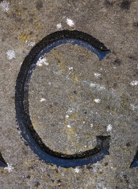 Sıkıntılı Durum Tipografisi ile Yazılan Sözcükler C Harfi Bulundu