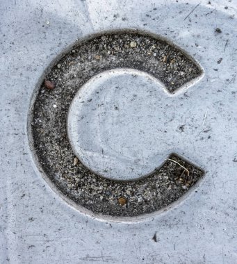 Sıkıntılı Durum Tipografisi ile Yazılan Sözcükler C Harfi Bulundu