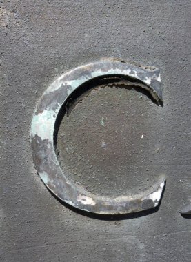 Sıkıntılı Durum Tipografisi ile Yazılan Sözcükler C Harfi Bulundu