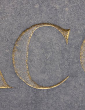 Sıkıntılı Durum Tipografisi ile Yazılan Sözcükler C Harfi Bulundu