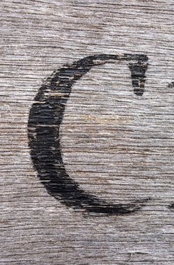 Sıkıntılı Durum Tipografisi ile Yazılan Sözcükler C Harfi Bulundu