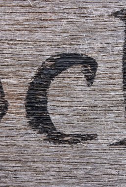 Sıkıntılı Durum Tipografisi ile Yazılan Sözcükler C Harfi Bulundu