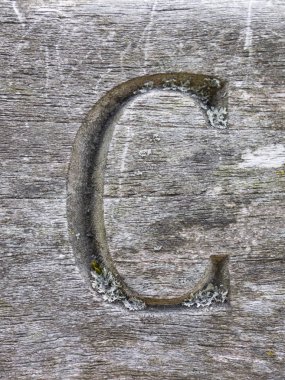 Sıkıntılı Durum Tipografisi ile Yazılan Sözcükler C Harfi Bulundu