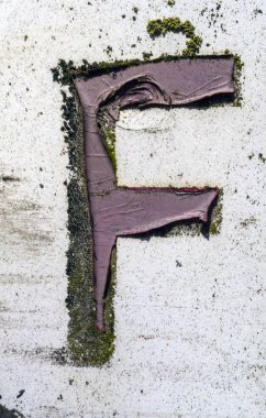 Sıkıntılı Durum Tipografisi ile Yazılan Sözcükler F Harfi Bulundu