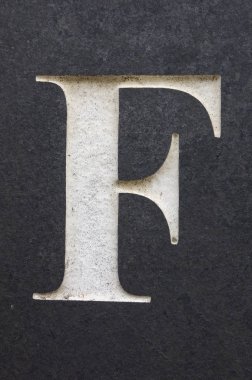 Sıkıntılı Durum Tipografisi ile Yazılan Sözcükler F Harfi Bulundu